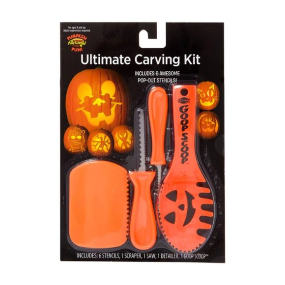 Fun World Ultimate Pumpkin Carving Kit Includes 6 Pop-out Stencils - Picture 1 of 2